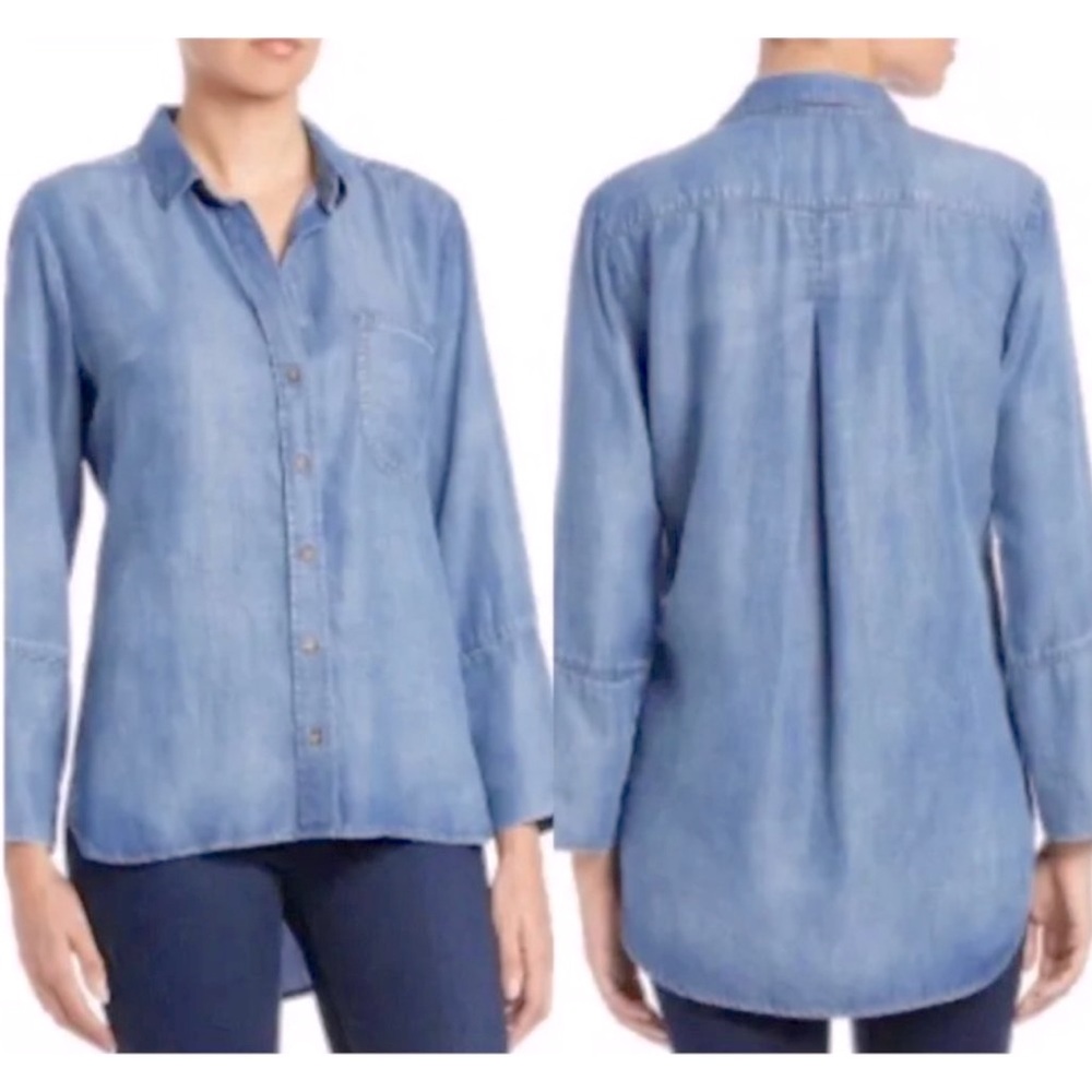 Anthropologie Light Blue Denim Button-Down Shirt